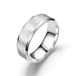 Religious Stainless Steel Jesus Ring with Rosary Inlay 18K Gold Plated 316L Material Catholic Rosary Ring - Image 3