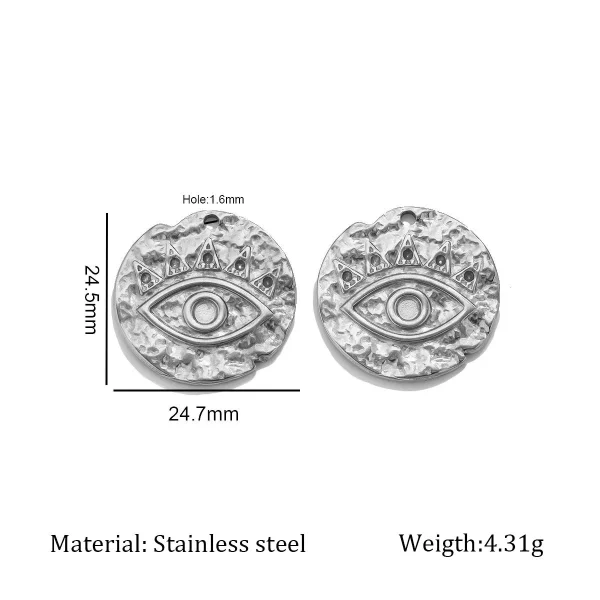 Wholesale Stainless Steel Vintage Evil Eye Heart Sun Face Napoleon Pendant Charm DIY Jewelry Accessories