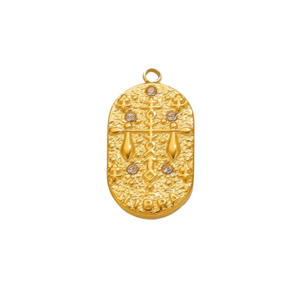 Wholesale Stainless Steel 18K Gold Plated Zodiac Pendants DIY Jewelry Accessories Unisex