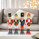 Wholesale Wood Nutcracker Soldier Christmas Decoration Figurine 38cm Holiday Party Ornament