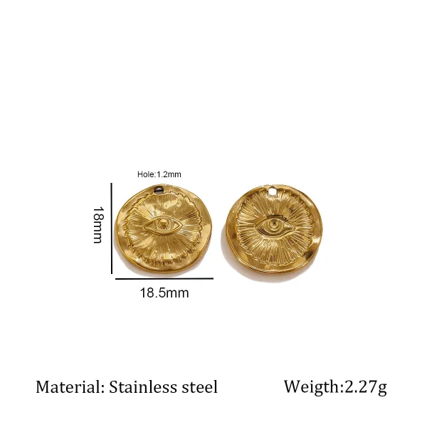 Wholesale Stainless Steel Vintage Evil Eye Heart Sun Face Napoleon Pendant Charm DIY Jewelry Accessories