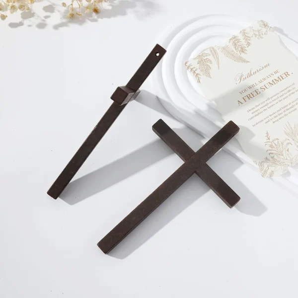 Wholesale Vintage Wood Cross Pendant Hanging Ornament DIY Craft Decoration Accessories