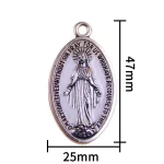 Vintage Oval DIY Charms Alloy Oil Drop with Zircon Stone Plated Steel for Necklace & Bracelet Religious Style for Parties - Image 3