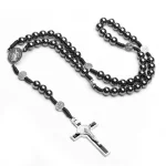 Catholic Hematite Black Stone Rosary Weighty Rosaries Bead Jewelry Wholesale - Image 5