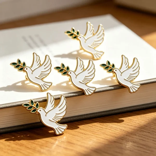 Wholesale Zinc Alloy Peace Dove Brooch Pin Fashion Jewelry Accessory Unisex