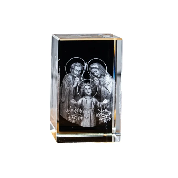 Catholic theme Jesus religious figure high transparent K9 crystal engraved cube ornament creative gift