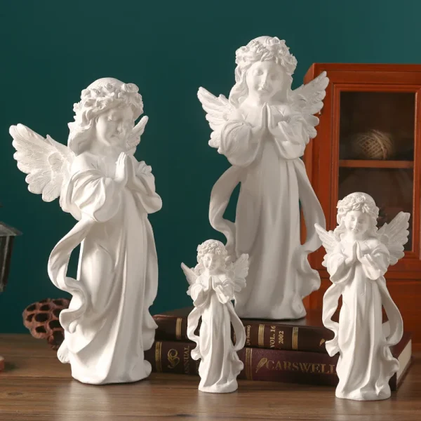 Wholesale Nordic Angel Figurine Sculpture Home Office Decoration Plastic Crafts Resin Style