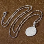 Fashion Exorcism Pendant Jewelry Stainless Steel Saint Benedict Medal Pendant With Chain Necklace - Image 3