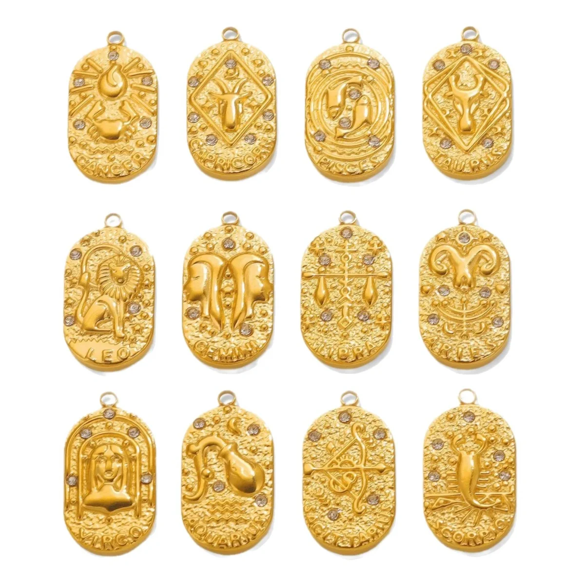 Wholesale Stainless Steel 18K Gold Plated Zodiac Pendants DIY Jewelry Accessories Unisex - Image 5