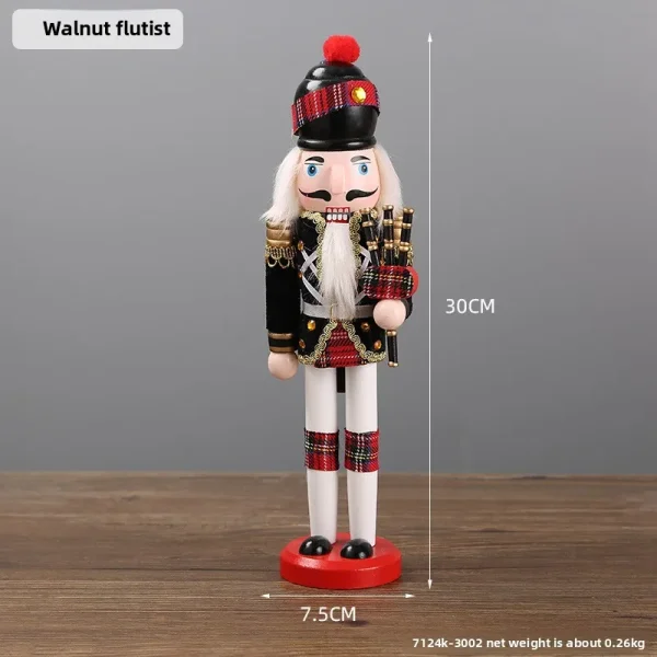 Wholesale Wood Nutcracker Figurine Christmas Decoration Handmade Carved Figurine Kids Toy Gift