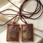 Catholic Scapulars Sacred Heart & Our Lady of Mt Carmel Embroidered Scapula Hand Sewn Brown Fabric Scapular Religious Gift - Image 6