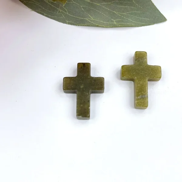 Wholesale Natural Stone Cross Pendant No Hole Charm DIY Jewelry Accessories Unisex
