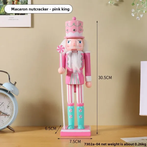 Wholesale Wood Nutcracker Figurine Christmas Decoration Handmade Carved Figurine Kids Toy Gift