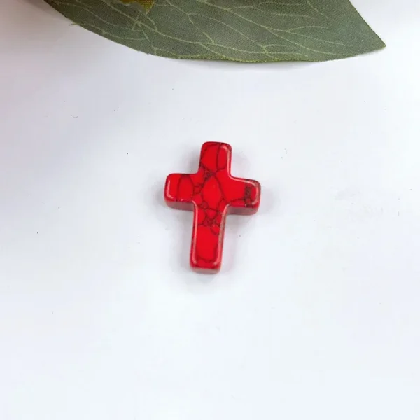 Wholesale Natural Stone Cross Pendant No Hole Charm DIY Jewelry Accessories Unisex