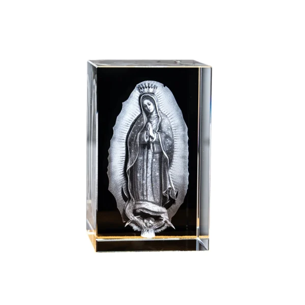 Catholic theme Jesus religious figure high transparent K9 crystal engraved cube ornament creative gift