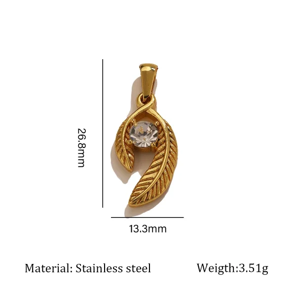 Wholesale Stainless Steel Rhinestone Pendant Gold Plated Vintage Cross Carved DIY Jewelry Accessories