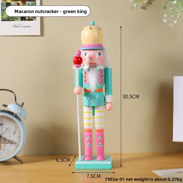 Wholesale Wood Nutcracker Figurine Christmas Decoration Handmade Carved Figurine Kids Toy Gift
