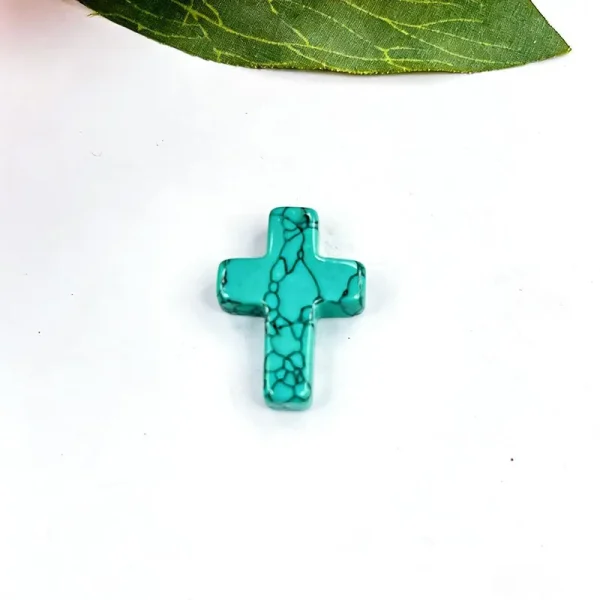 Wholesale Natural Stone Cross Pendant No Hole Charm DIY Jewelry Accessories Unisex