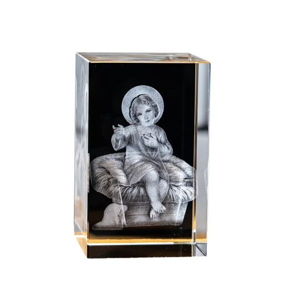 Catholic theme Jesus religious figure high transparent K9 crystal engraved cube ornament creative gift