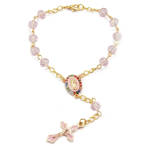 Wholesale Catholic rosary bracelet ornaments made of glass and crystal, pendants and gifts themed on the Virgin Mary Jes