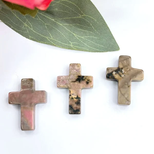 Wholesale Natural Stone Cross Pendant No Hole Charm DIY Jewelry Accessories Unisex