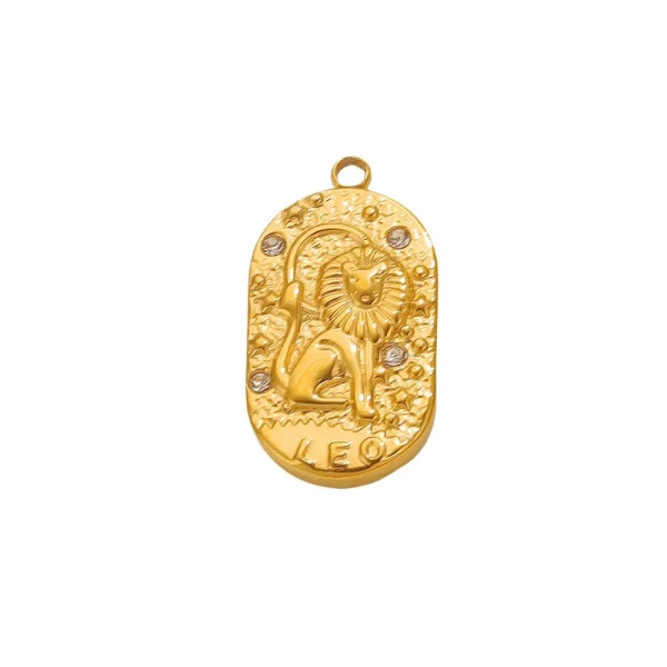 Wholesale Stainless Steel 18K Gold Plated Zodiac Pendants DIY Jewelry Accessories Unisex
