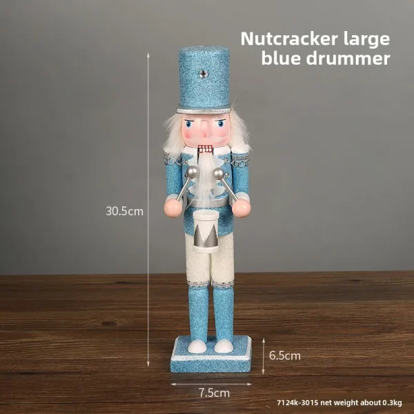 Wholesale Wood Nutcracker Figurine Christmas Decoration Handmade Carved Figurine Kids Toy Gift