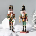 Wholesale 30cm Wood Nutcracker Soldier Figurine Vintage Christmas Home Decoration Handmade Painted - Image 2
