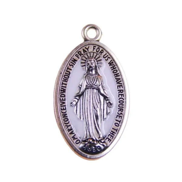 Vintage Oval DIY Charms Alloy Oil Drop with Zircon Stone Plated Steel for Necklace & Bracelet Religious Style for P
