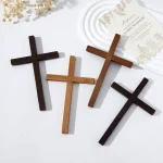 Wholesale Vintage Wood Cross Pendant Hanging Ornament DIY Craft Decoration Accessories