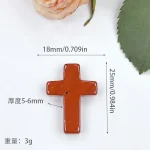 Wholesale Natural Stone Cross Pendant No Hole Charm DIY Jewelry Accessories Unisex - Image 2