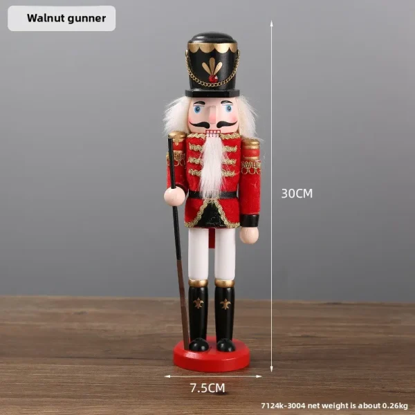 Wholesale Wood Nutcracker Figurine Christmas Decoration Handmade Carved Figurine Kids Toy Gift