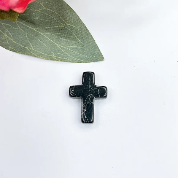Wholesale Natural Stone Cross Pendant No Hole Charm DIY Jewelry Accessories Unisex