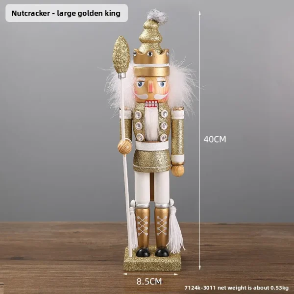 Wholesale Wood Nutcracker Figurine Christmas Decoration Handmade Carved Figurine Kids Toy Gift
