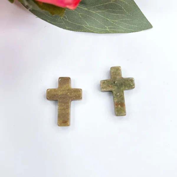 Wholesale Natural Stone Cross Pendant No Hole Charm DIY Jewelry Accessories Unisex