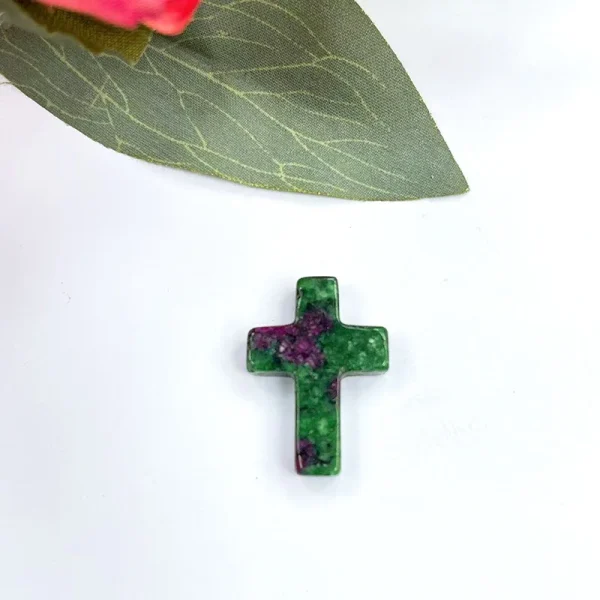 Wholesale Natural Stone Cross Pendant No Hole Charm DIY Jewelry Accessories Unisex