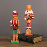 Wholesale Wood Nutcracker Figurine Christmas Decoration Handmade Carved Figurine Kids Toy Gift - Image 4