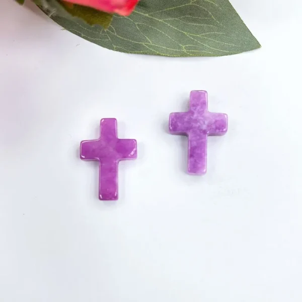 Wholesale Natural Stone Cross Pendant No Hole Charm DIY Jewelry Accessories Unisex