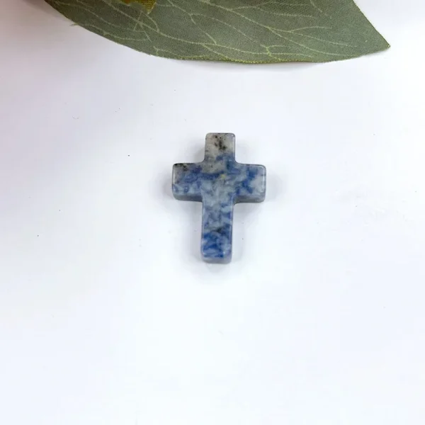 Wholesale Natural Stone Cross Pendant No Hole Charm DIY Jewelry Accessories Unisex