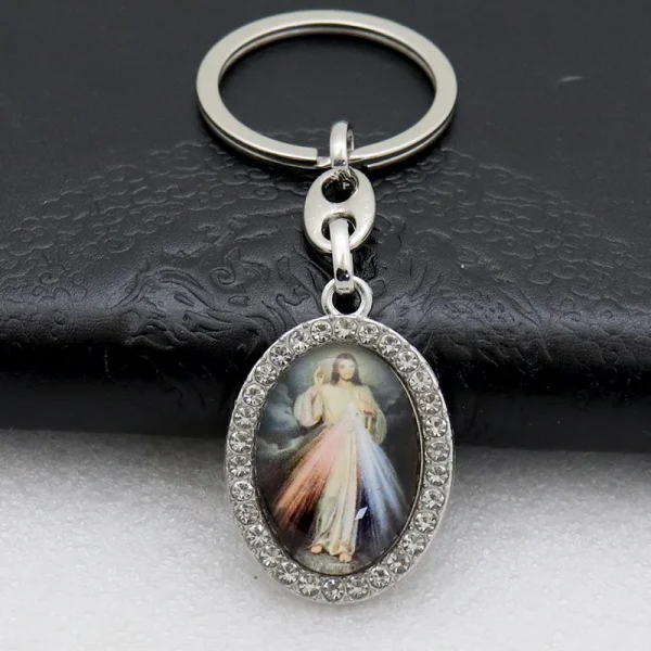 Catholic Character Keychain Religious Character Jewelry Keychain Accessories Metal Bottom Support Jewelry Accessories