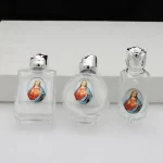 Glass holy water bottle mini rose tempered transparent glass bottle handicraft jewelry ornament - Image 4