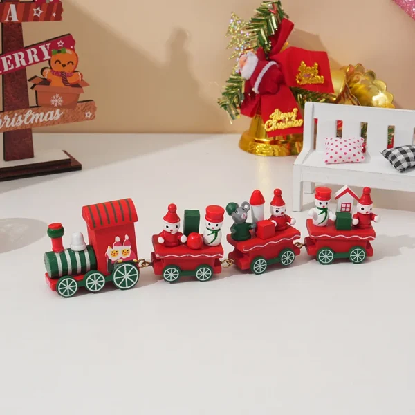 Wholesale Wooden Christmas Train Decoration Home Decor Gift Figurine