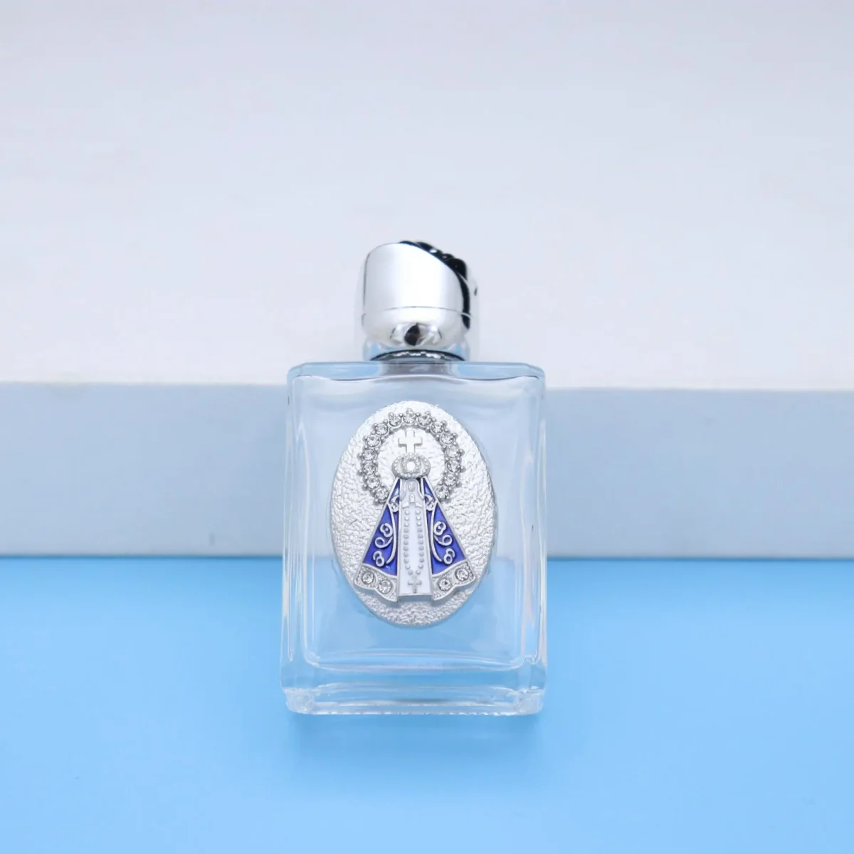 Glass jewelry holy water bottle ornament transparent glass 15ml container rose cover holy water bottle jewelry - Image 4