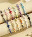 Wholesale Bohemian Turquoise Cross Beaded Stretch Bracelet Acrylic Resin Lucite Elastic Adjustable Unisex