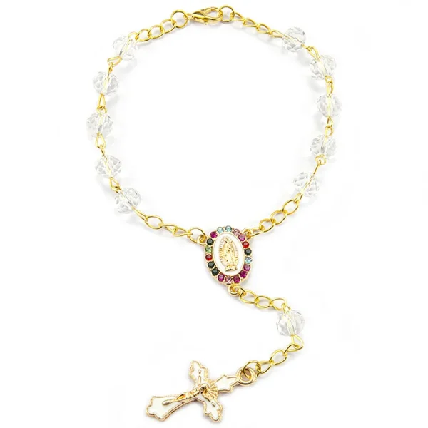 Wholesale Catholic rosary bracelet ornaments made of glass and crystal, pendants and gifts themed on the Virgin Mary Jes