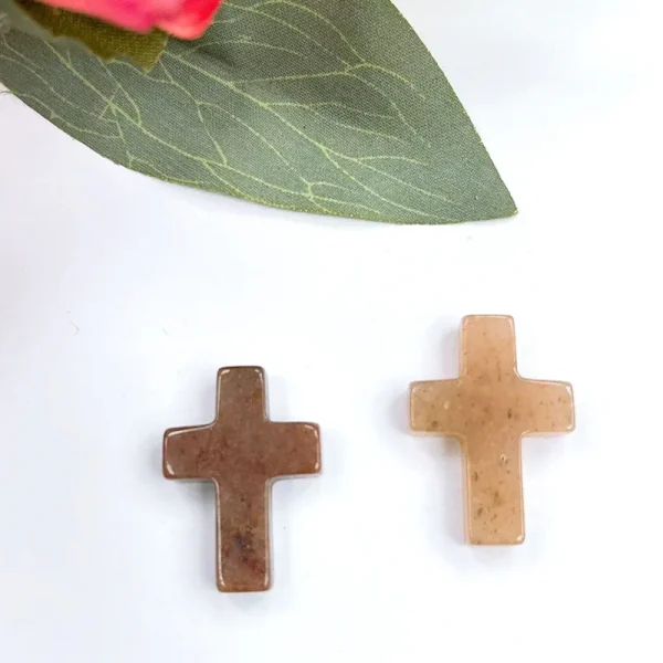Wholesale Natural Stone Cross Pendant No Hole Charm DIY Jewelry Accessories Unisex