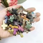 Wholesale Natural Stone Cross Pendant No Hole Charm DIY Jewelry Accessories Unisex - Image 3