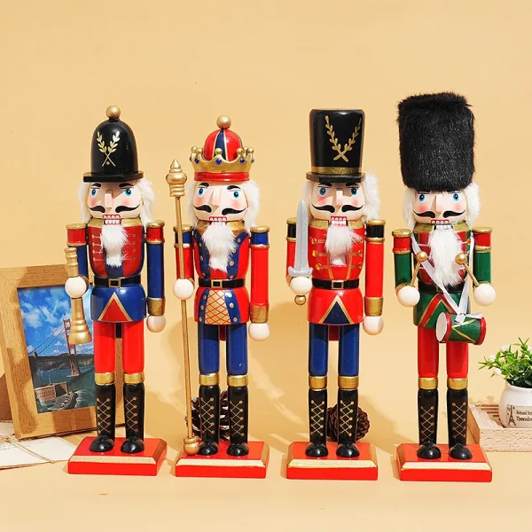 Wholesale Wooden Nutcracker Figurine Christmas Desktop Decoration Home Decor Gift Craft