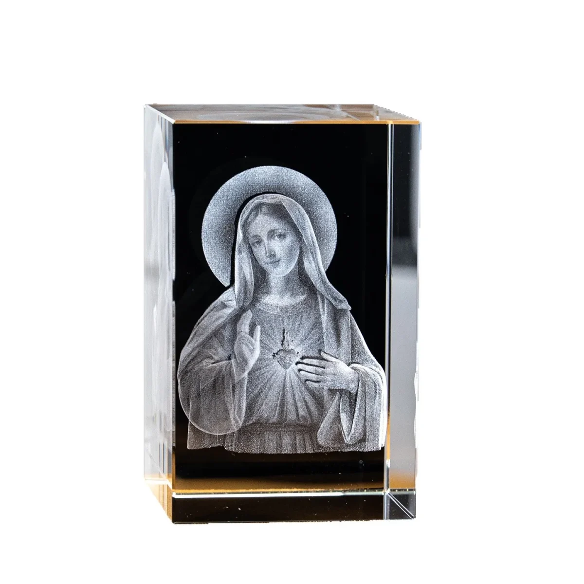 Catholic theme Jesus religious figure high transparent K9 crystal engraved cube ornament creative gift - Image 5