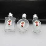 Glass holy water bottle mini rose tempered transparent glass bottle handicraft jewelry ornament - Image 2